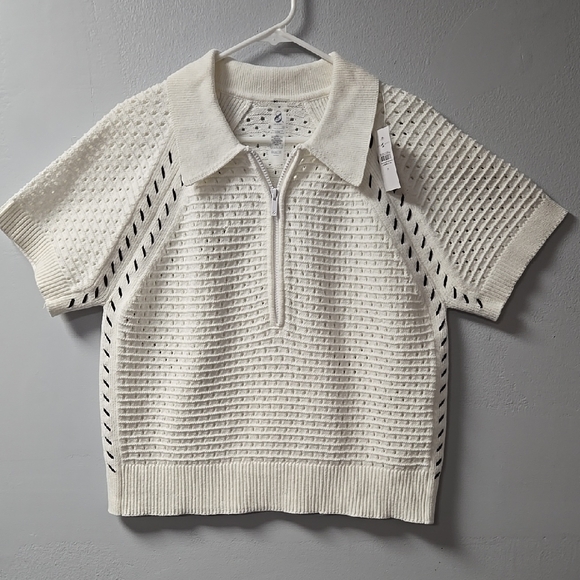 Lou & Grey Sweaters - NWT Lou & Grey Women's Mesh Stitch Zip Sweater Size M